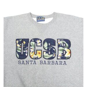 Vtg 90’s UCSB University CA Santa Barbara Floral Letter Sweatshirt sz M /811